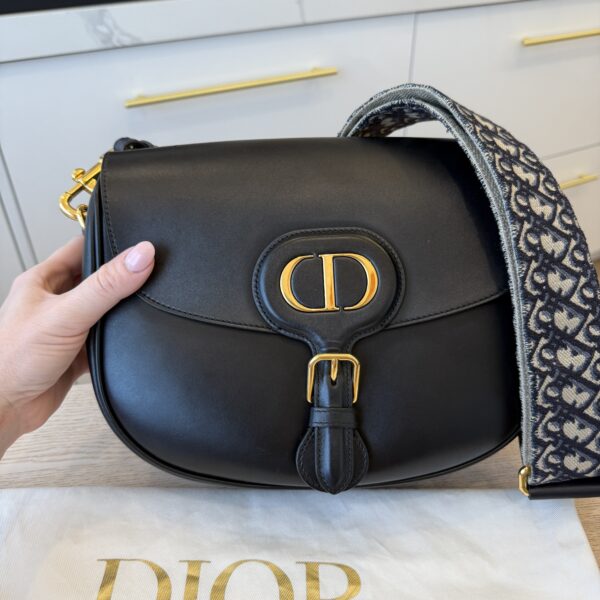 Christian Dior Box Calfskin Large Bobby Flap Black