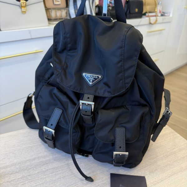 Prada Re-Nylon Medium Backpack with Pouch Black