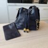 Chanel Navy Lambskin Leather Vintage CC Drawstring Bucket Bag