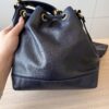 Chanel Navy Lambskin Leather Vintage CC Drawstring Bucket Bag