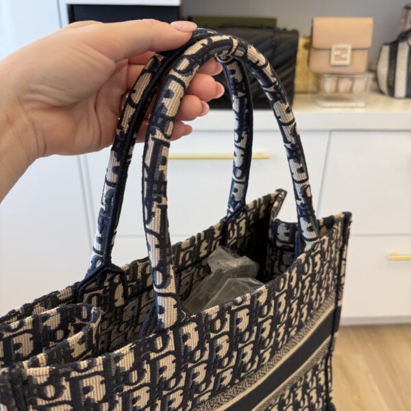 Christian Dior Oblique Medium Book Tote Blue Multicolor