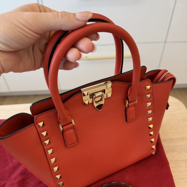 VALENTINO GARAVANI Vitello Mini Rockstud Double Handle Tote