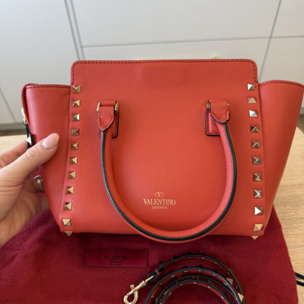 VALENTINO GARAVANI Vitello Mini Rockstud Double Handle Tote