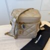 Saint Laurent Grain de Poudre Quilted 80's Vanity Bag Beige