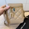 Saint Laurent Grain de Poudre Quilted 80's Vanity Bag Beige