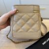 Saint Laurent Grain de Poudre Quilted 80's Vanity Bag Beige