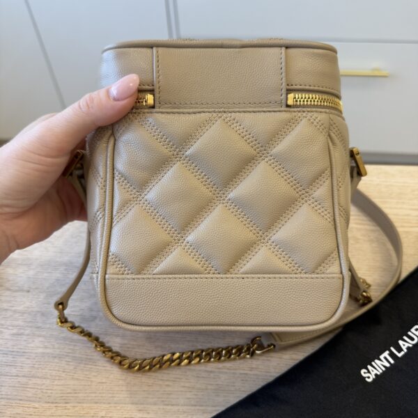 Saint Laurent Grain de Poudre Quilted 80's Vanity Bag Beige