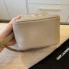 Saint Laurent Grain de Poudre Quilted 80's Vanity Bag Beige