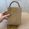 VALENTINO GARAVANI Raffia Vlogo Top Handle Bag Naturale