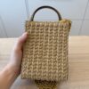 VALENTINO GARAVANI Raffia Vlogo Top Handle Bag Naturale