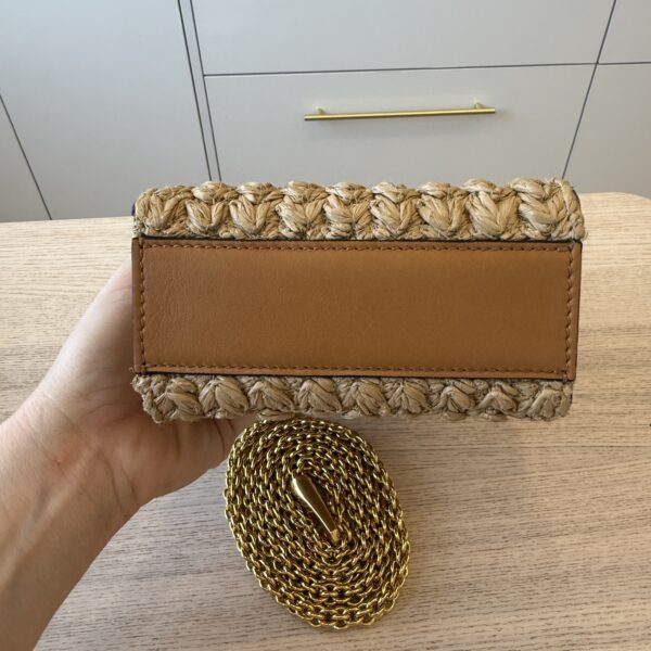 VALENTINO GARAVANI Raffia Vlogo Top Handle Bag Naturale