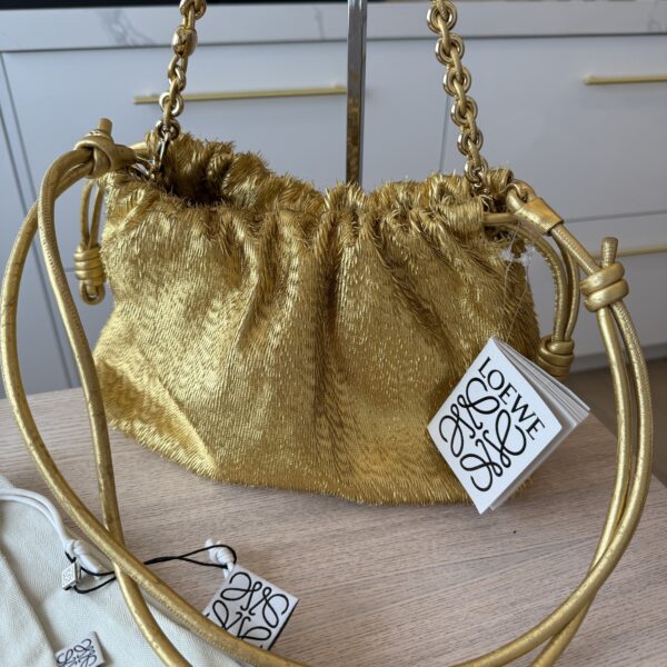 Loewe Flamenco Metallic Fringed Leather Shoulder Bag