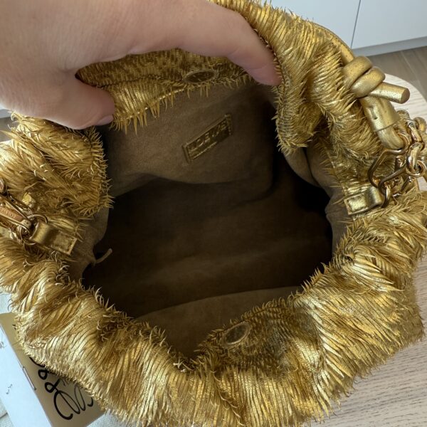 Loewe Flamenco Metallic Fringed Leather Shoulder Bag