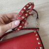 Valentino Rockstud Grainy Calfskin Pouch Red