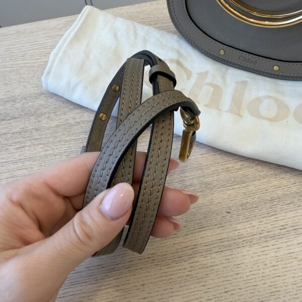 Chloe Calfskin Suede Small Nile Bracelet Bag Motty Grey