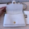 Gucci Calfskin Small Arli Flap Shoulder Bag Mystic White