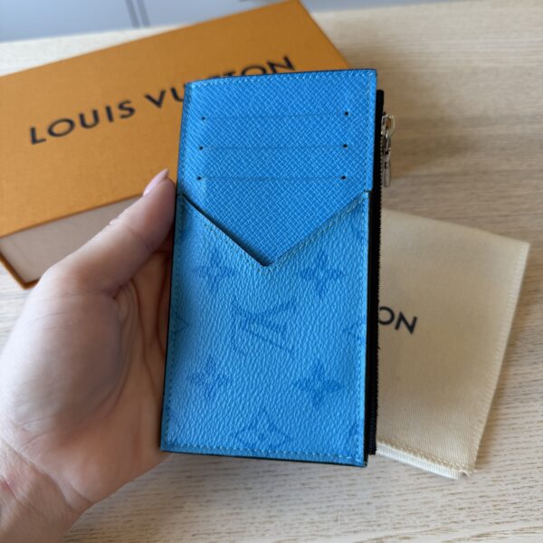Louis Vuitton Taigarama Coin Card Holder Blue Lagoon