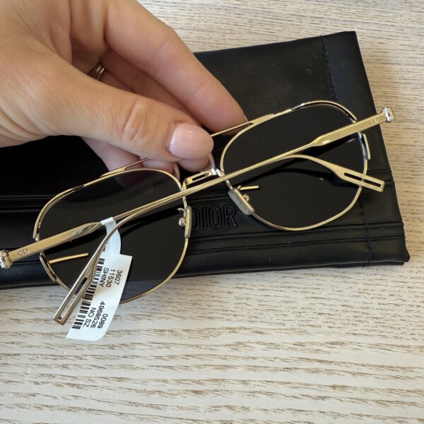 Christian Dior Cannage A3U Sunglasses Shiny Gold and Blue