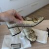 Gucci Metallic Gold Loafer Heel Size 38
