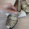Gucci Metallic Gold Loafer Heel Size 38