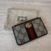 Gucci Ophidia GG Supreme Canvas Card Case Brown