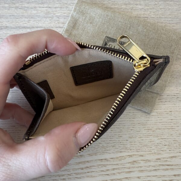Gucci Ophidia GG Supreme Canvas Card Case Brown