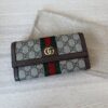GUCCI GG Supreme Monogram Web Ophidia Continental Wallet Brown