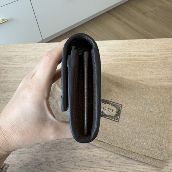 GUCCI GG Supreme Monogram Web Ophidia Continental Wallet Brown