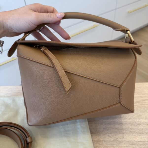 Loewe Small Puzzle Edge Bag in Soft Grained Calfskin Toffee