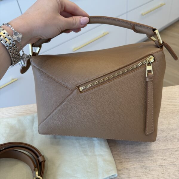 Loewe Small Puzzle Edge Bag in Soft Grained Calfskin Toffee