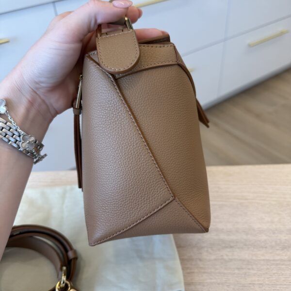 Loewe Small Puzzle Edge Bag in Soft Grained Calfskin Toffee