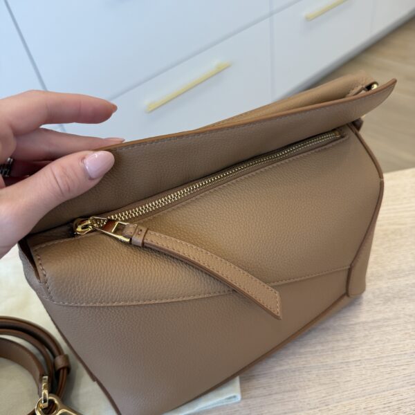 Loewe Small Puzzle Edge Bag in Soft Grained Calfskin Toffee