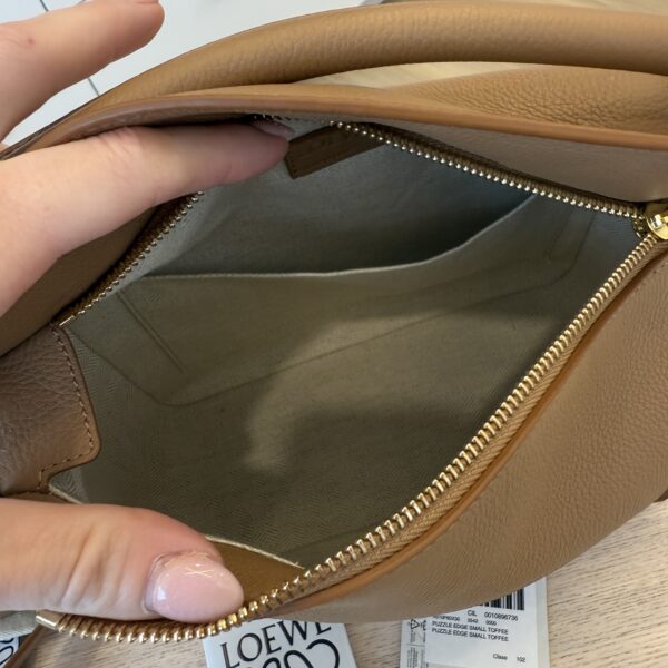 Loewe Small Puzzle Edge Bag in Soft Grained Calfskin Toffee