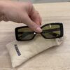 Jacquemus Les Lunettes Spiaggia Black Silver with Green Glass