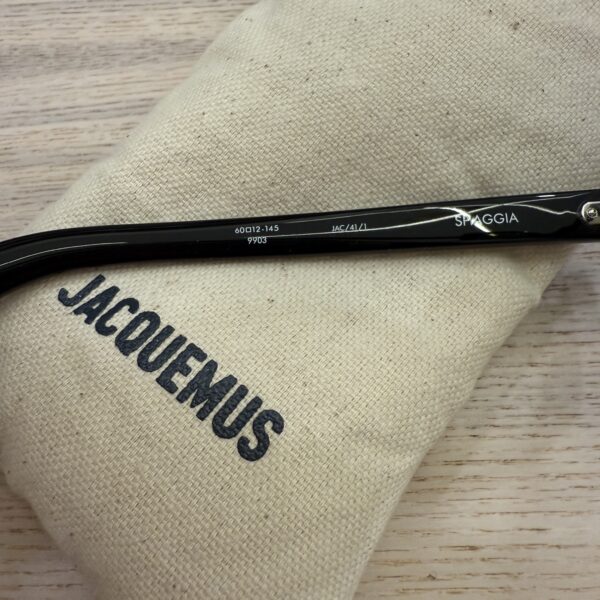Jacquemus Les Lunettes Spiaggia Black Silver with Green Glass
