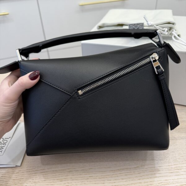 Loewe Small Puzzle Edge Bag in Classic Grained Calfskin Black