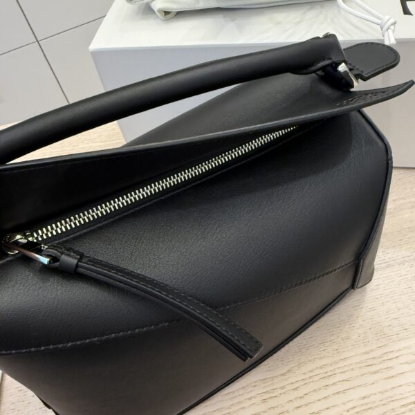 Loewe Small Puzzle Edge Bag in Classic Grained Calfskin Black