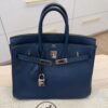 Hermes Birkin Handbag Bleu De Malte Swift with Palladium Hardware 25