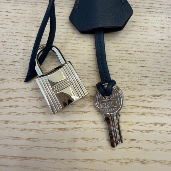 Hermes Birkin Handbag Bleu De Malte Swift with Palladium Hardware 25