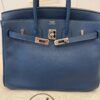 Hermes Birkin Handbag Bleu De Malte Swift with Palladium Hardware 25