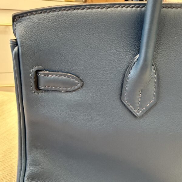 Hermes Birkin Handbag Bleu De Malte Swift with Palladium Hardware 25