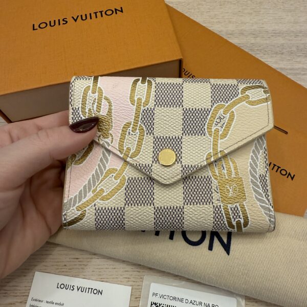 Louis Vuitton Damier Azur Nautical Victorine Wallet Gold
