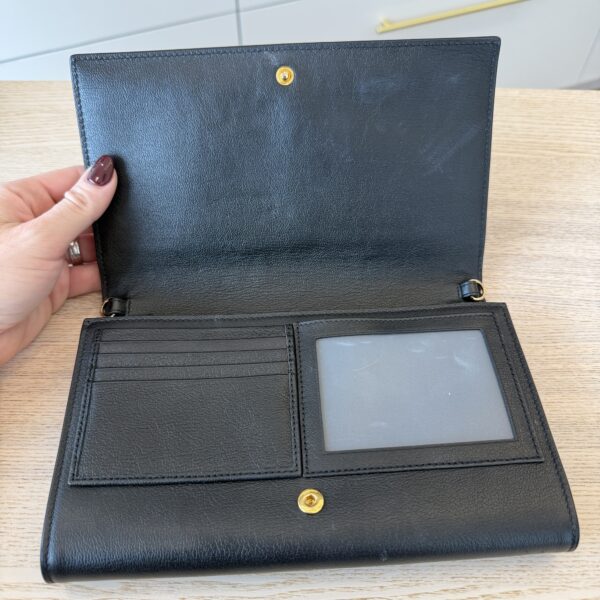 Saint Laurent Calfskin Monogram Belle de Jour Chain Clutch Black
