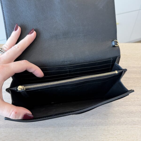 Saint Laurent Calfskin Monogram Belle de Jour Chain Clutch Black
