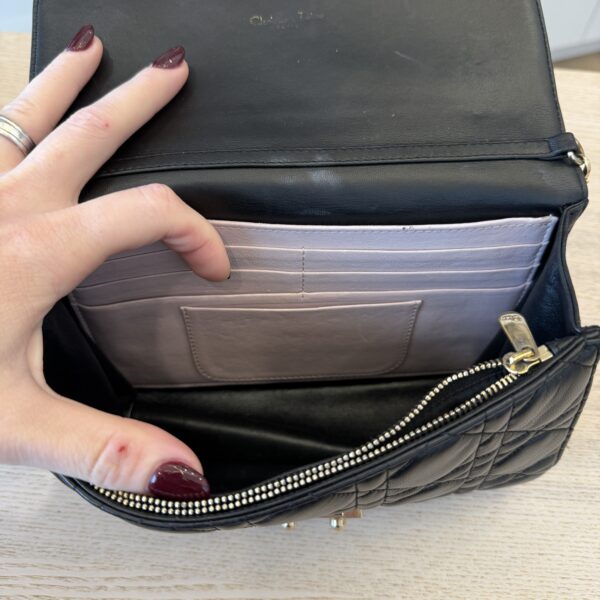 Christian Dior Lambskin Cannage Miss Dior Promenade Pouch Black