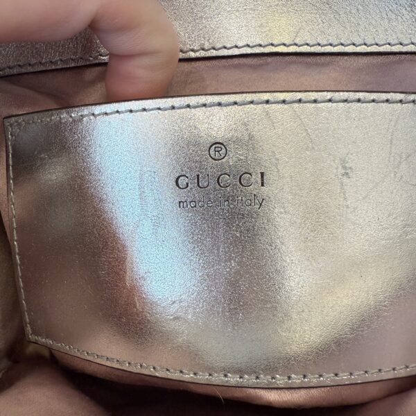 Gucci Iridescent Nappa Chevron Matelasse Mini GG Marmont Shoulder Bag Iridescent Escape Pink