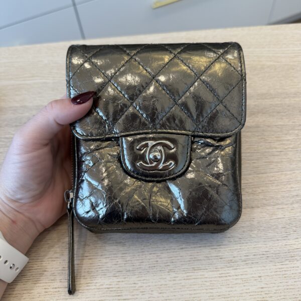 Chanel Wallet on Chain Flap Bag Quilted Metallic Calfskin Mini