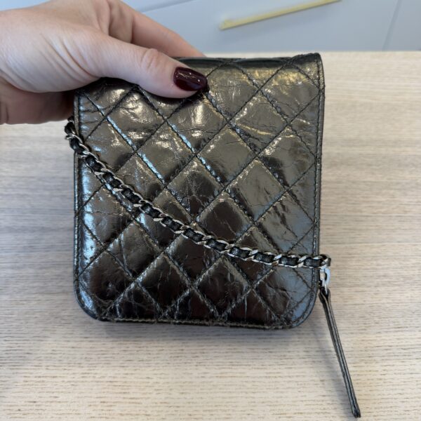 Chanel Wallet on Chain Flap Bag Quilted Metallic Calfskin Mini
