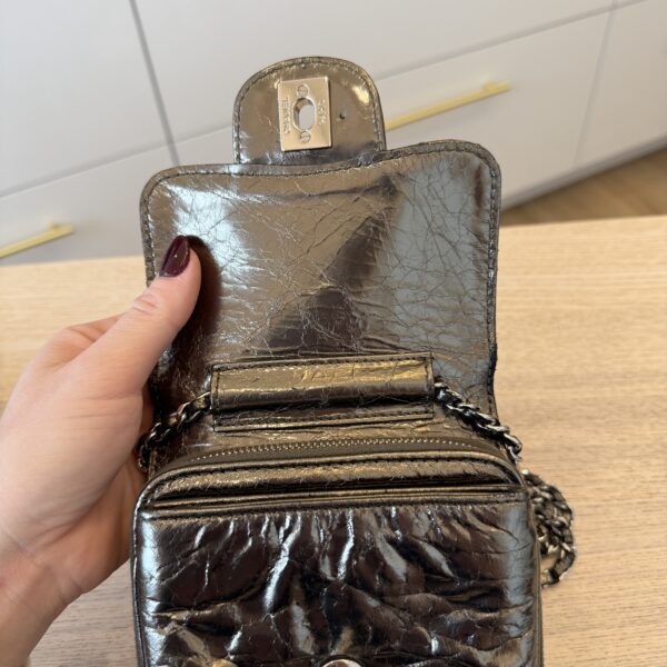 Chanel Wallet on Chain Flap Bag Quilted Metallic Calfskin Mini