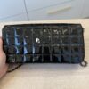 Chanel Patent East West Chocolate Bar Flap Black Silver Hardware